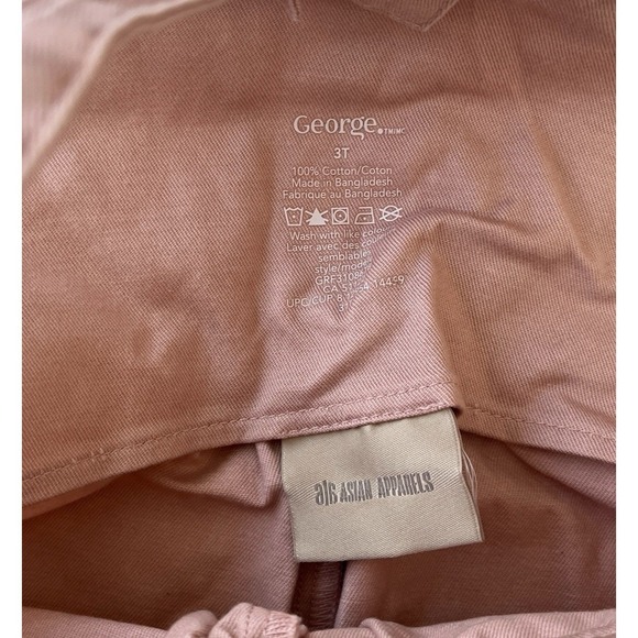 George Girls Size 3T Blush Rose Pink Jumper Pantsuit 100% Cotton Jogger - Picture 3 of 6